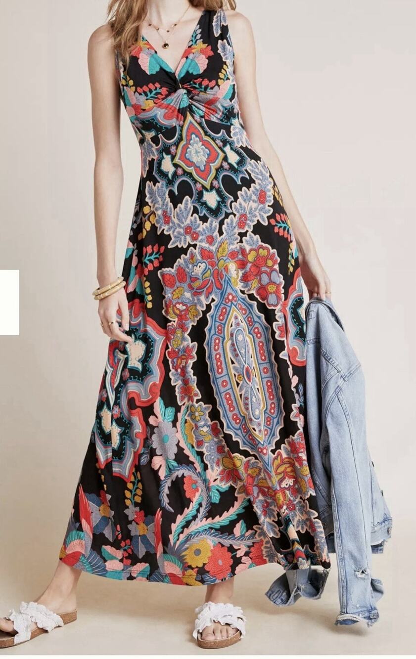 Maeve By Anthropology Camilla Maxi Dress Princess Lg